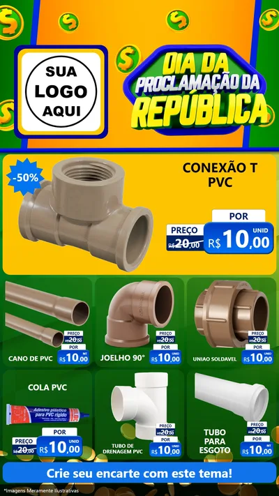 Modelo de Rede Social para Stories com o tema Dia Da Proclamação da República para Tubos e conexões