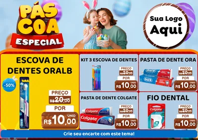 Modelo de Encarte para Encarte A4 Horizontal com o tema Páscoa Especial para Higiene Pessoal