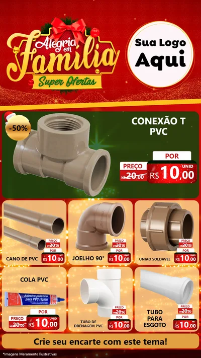 Modelo de Rede Social para Stories com o tema Alegria em Família Super Ofertas - Natal para Tubos e conexões
