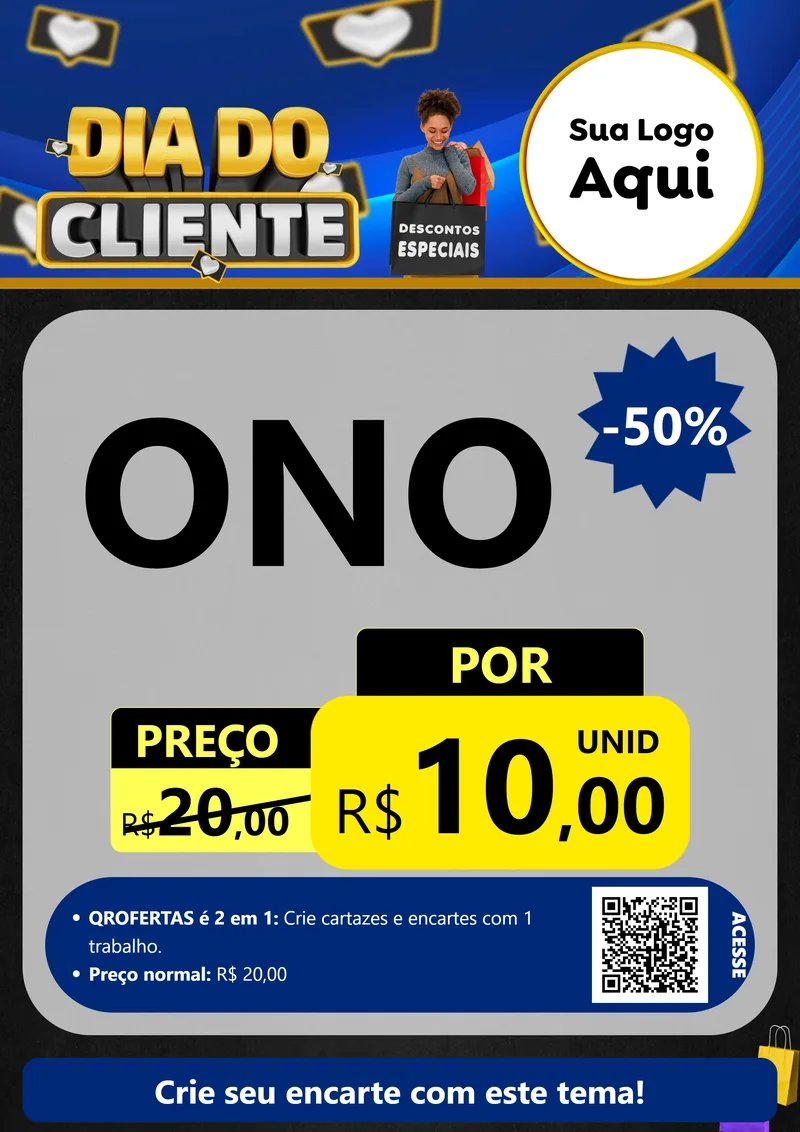 Modelo de Cartaz para Cartaz A4 Vertical com o tema Dia Do Cliente para Óticas