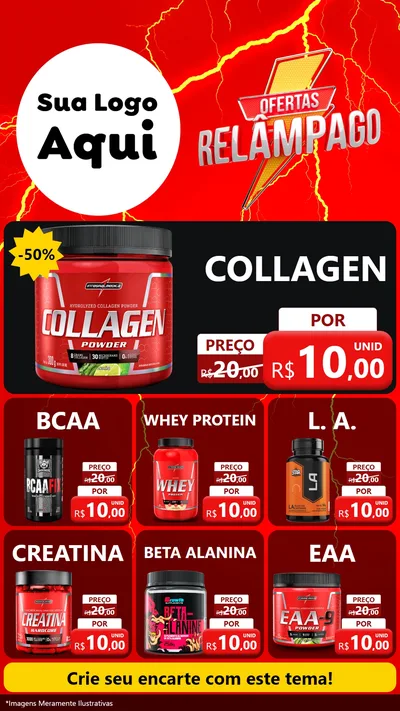 Modelo de Rede Social para Stories com o tema Ofertas Relâmpago para Suplementos alimentares
