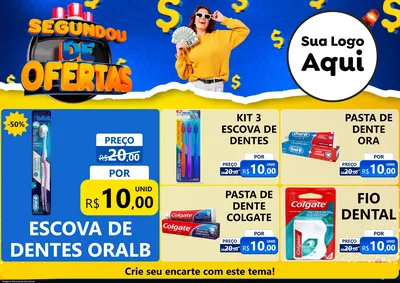 Modelo de Encarte para Encarte A4 Horizontal com o tema Segundou de Ofertas para Higiene Pessoal