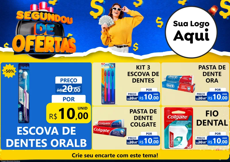 Modelo de Encarte para Encarte A4 Horizontal com o tema Segundou de Ofertas para Higiene Pessoal