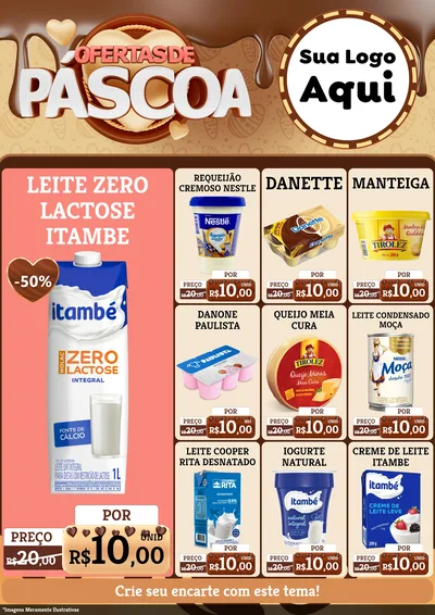 Modelo de Encarte para Encarte A4 Vertical com o tema Ofertas de Páscoa para Frios e Laticínios