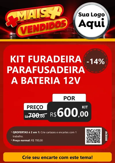 Modelo de Cartaz para Cartaz A4 Vertical com o tema Mais Vendidos para Maquinas e Ferramentas
