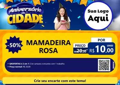 Modelo de Cartaz para Cartaz A4 Horizontal com o tema Aniversário da Cidade para Bebês