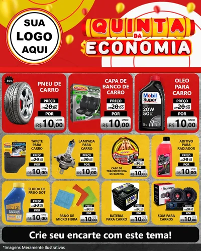 Modelo de Rede Social para Feed Instagram com o tema Quinta da Economia para Auto peças