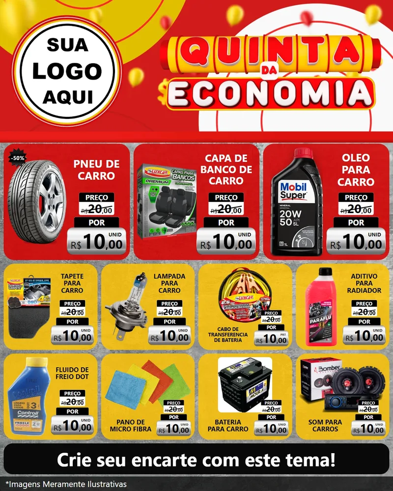 Modelo de Rede Social para Feed Instagram com o tema Quinta da Economia para Auto peças