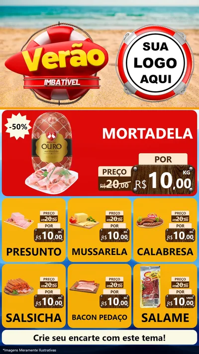 Modelo de Rede Social para Stories com o tema Verão Imbatível para Frios e Laticínios