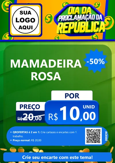Modelo de Cartaz para Cartaz A4 Vertical com o tema Dia Da Proclamação da República para Bebês