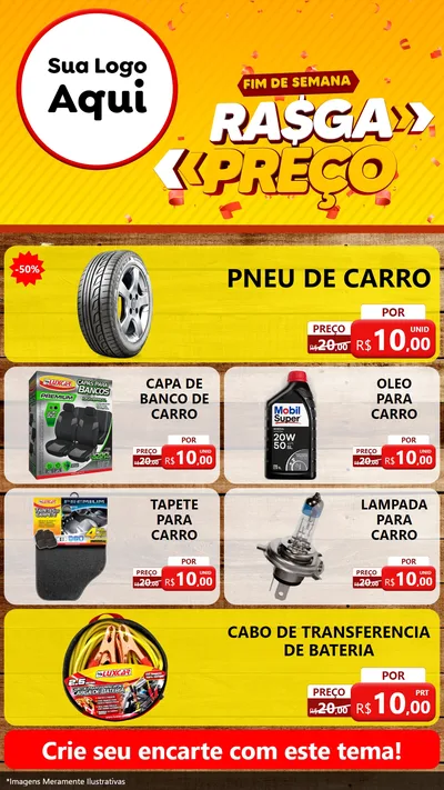 Modelo de TV para TV Vertical com o tema Fim de Semana Rasga Preços para Auto peças