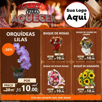 Modelo de Rede Social para Feed Facebook com o tema Ofertas Para Aquecer para Floricultura e jardim