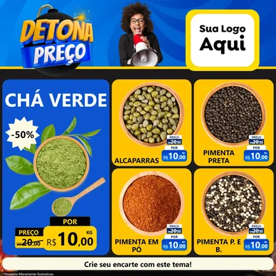Modelo de Rede Social para Feed Facebook com o tema Detona Preços para Produtos Naturais