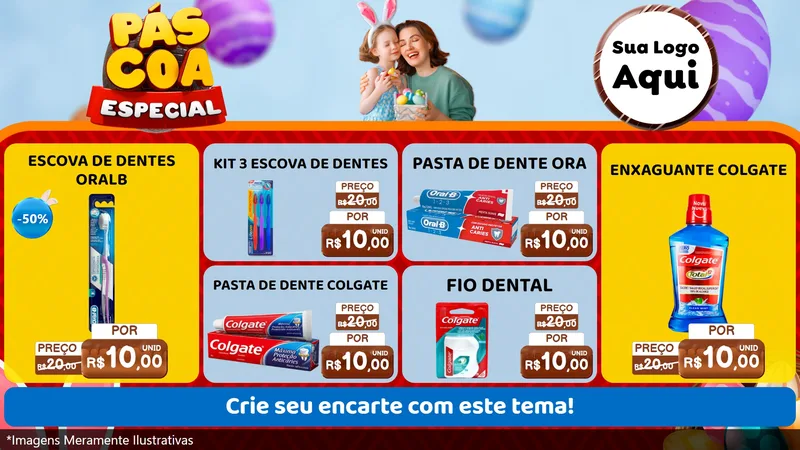 Modelo de TV para TV Horizontal com o tema Páscoa Especial para Higiene Pessoal