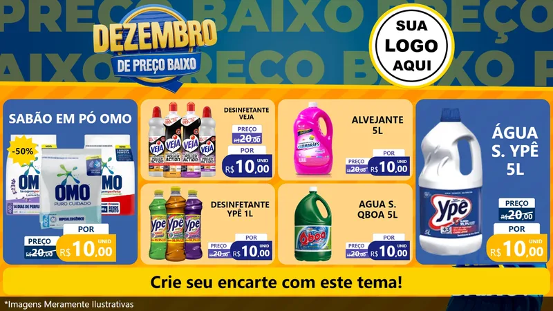 Modelo de TV para TV Horizontal com o tema Dezembro de Preço Baixo para Produtos de Limpeza