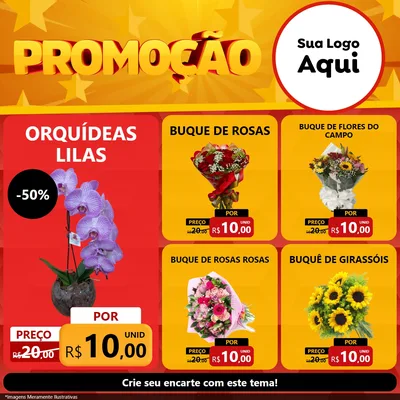 Modelo de Rede Social para Feed Facebook com o tema Promoção para Floricultura e jardim