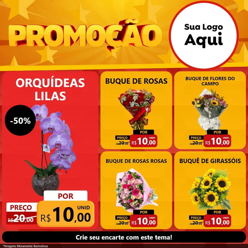 Modelo de Rede Social para Feed Facebook com o tema Promoção para Floricultura e jardim