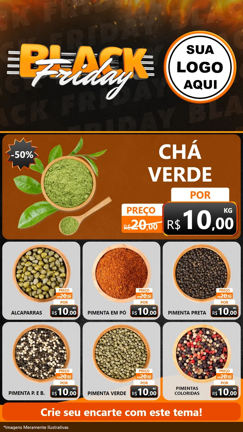 Modelo de Rede Social para Stories com o tema Black Friday para Produtos Naturais