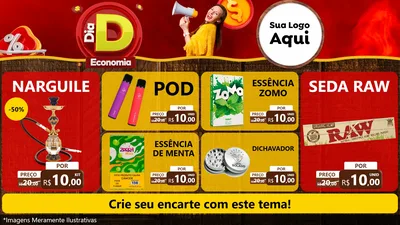 Modelo de TV para TV Horizontal com o tema Dia D Economia para Tabacaria