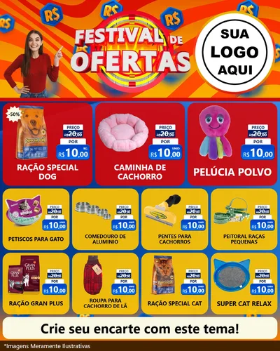 Modelo de Rede Social para Feed Instagram com o tema Festival de Ofertas para Pet Shop