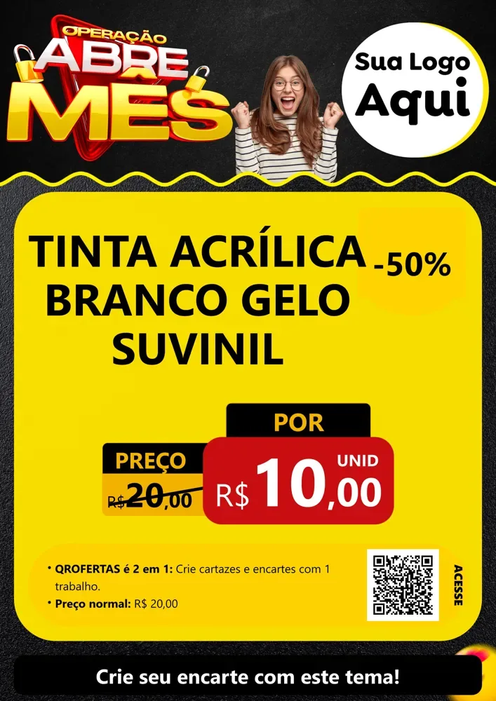 Modelo de Cartaz para Cartaz A4 Vertical com o tema Operação Abre Mês para Tintas e Ferramentas