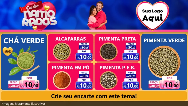 Modelo de TV para TV Horizontal com o tema Dia dos namorados para Produtos Naturais