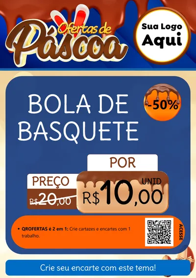 Modelo de Cartaz para Cartaz A4 Vertical com o tema Ofertas de Páscoa para Artigos Esportivos