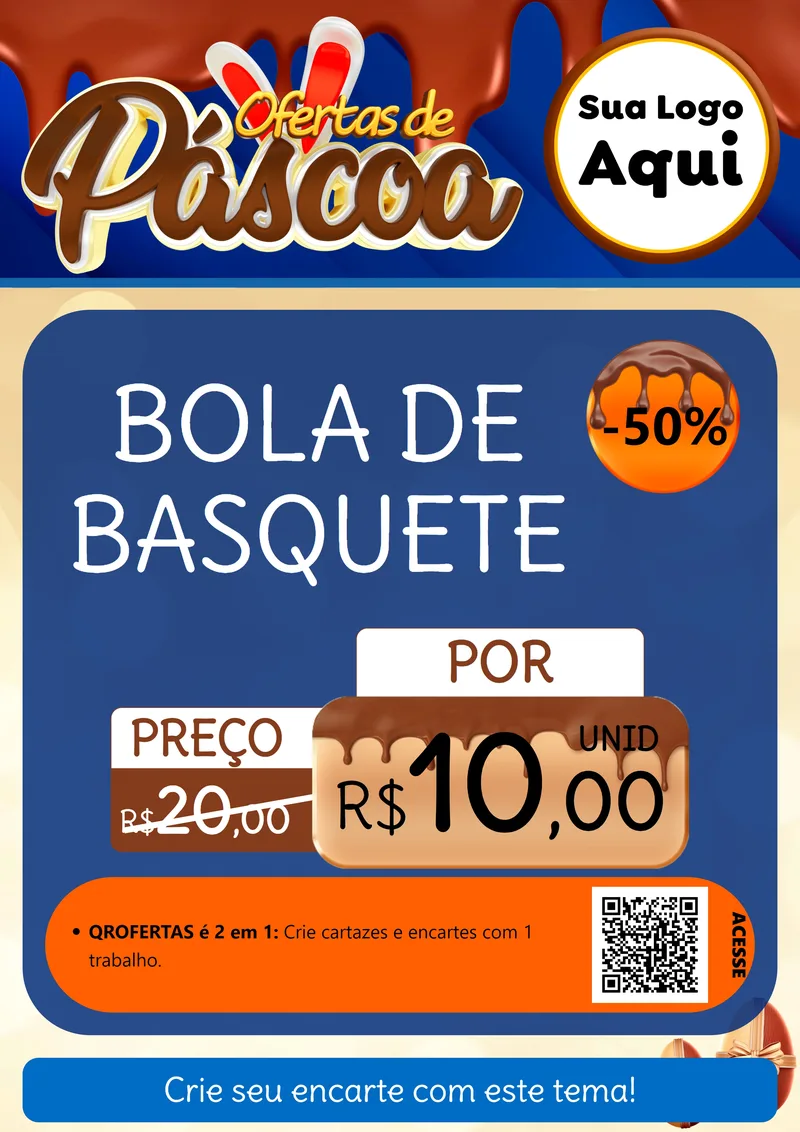 Modelo de Cartaz para Cartaz A4 Vertical com o tema Ofertas de Páscoa para Artigos Esportivos