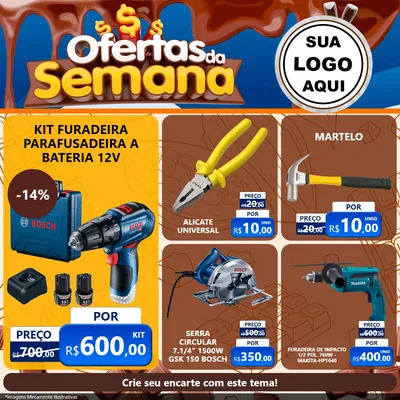 Modelo de Rede Social para Feed Facebook com o tema Ofertas da Semana - Páscoa para Maquinas e Ferramentas