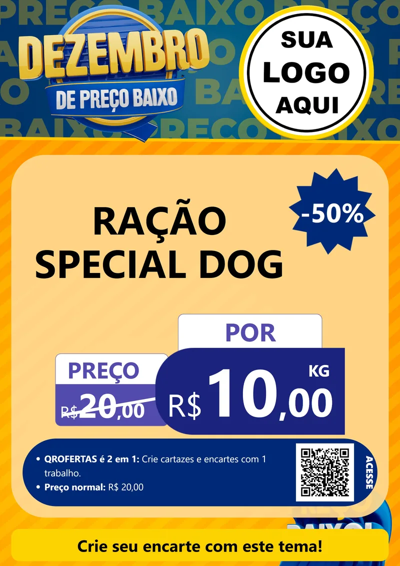 Modelo de Cartaz para Cartaz A4 Vertical com o tema Dezembro de Preço Baixo para Pet Shop