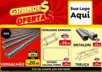 Modelo de Encarte para Encarte A4 Horizontal com o tema Grandes Ofertas para Ferragens