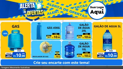 Modelo de TV para TV Horizontal com o tema Alerta de Ofertas para Água e gás