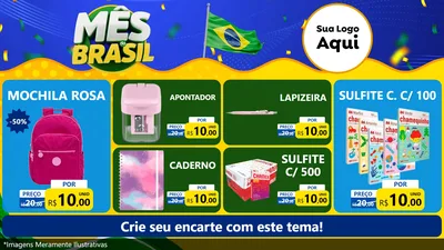 Modelo de TV para TV Horizontal com o tema Mês do Brasil para Papelaria