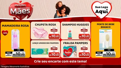 Modelo de TV para TV Horizontal com o tema Mês das Mães para Bebês