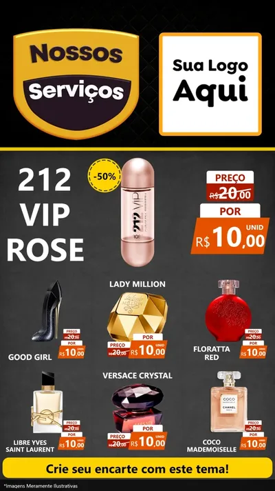 Modelo de Rede Social para Stories com o tema Nossos Serviços para Perfumes