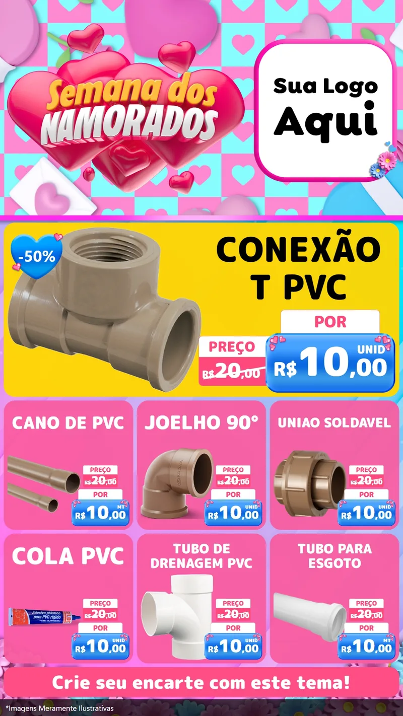 Modelo de Rede Social para Stories com o tema Semana dos Namorados para Tubos e conexões