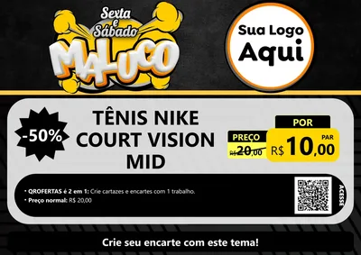 Modelo de Cartaz para Cartaz A4 Horizontal com o tema Sexta e Sábado Maluco para Calçados