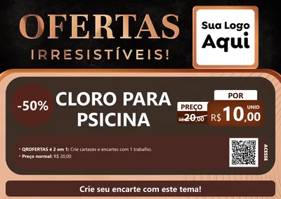 Modelo de Cartaz para Cartaz A4 Horizontal com o tema Ofertas Irresistíveis! para Produtos para Piscina