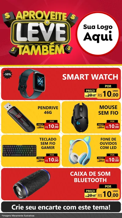 Modelo de TV para TV Vertical com o tema Aproveite e Leve Também para Informática