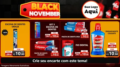 Modelo de TV para TV Horizontal com o tema Black November para Higiene Pessoal