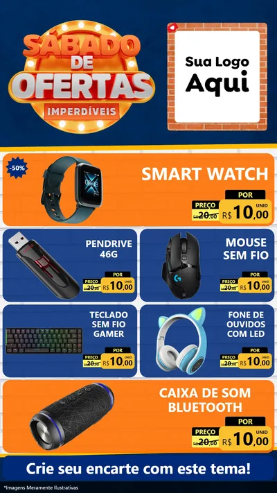 Modelo de TV para TV Vertical com o tema Sábado de Ofertas Imperdíveis para Informática