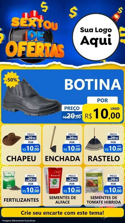 Modelo de Rede Social para Stories com o tema Sextou de Ofertas para Agropecuária