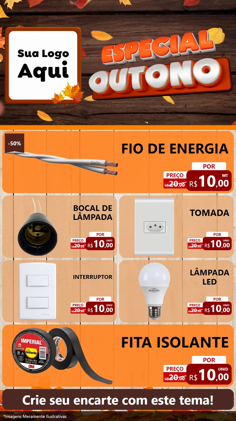 Modelo de TV para TV Vertical com o tema Especial Outono para Materiais Elétricos