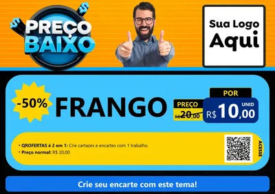 Modelo de Cartaz para Cartaz A4 Horizontal com o tema Preço Baixo para Assados