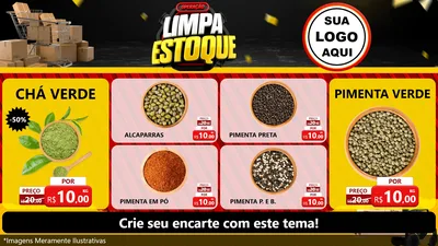 Modelo de TV para TV Horizontal com o tema Operação Limpa Estoque para Produtos Naturais
