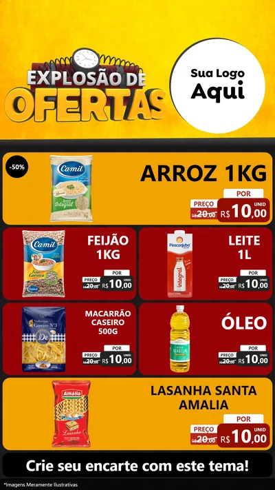Modelo de TV para TV Vertical com o tema Explosão de Ofertas para Supermercado