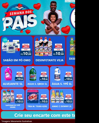 Modelo de Rede Social para Feed Instagram com o tema Semana Dos Pais para Produtos de Limpeza
