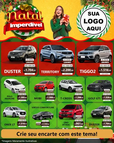 Modelo de Rede Social para Feed Instagram com o tema Natal Imperdível para Concessionaria de Carros