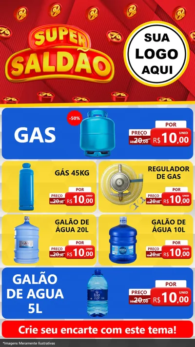 Modelo de TV para TV Vertical com o tema Super Saldão para Água e gás
