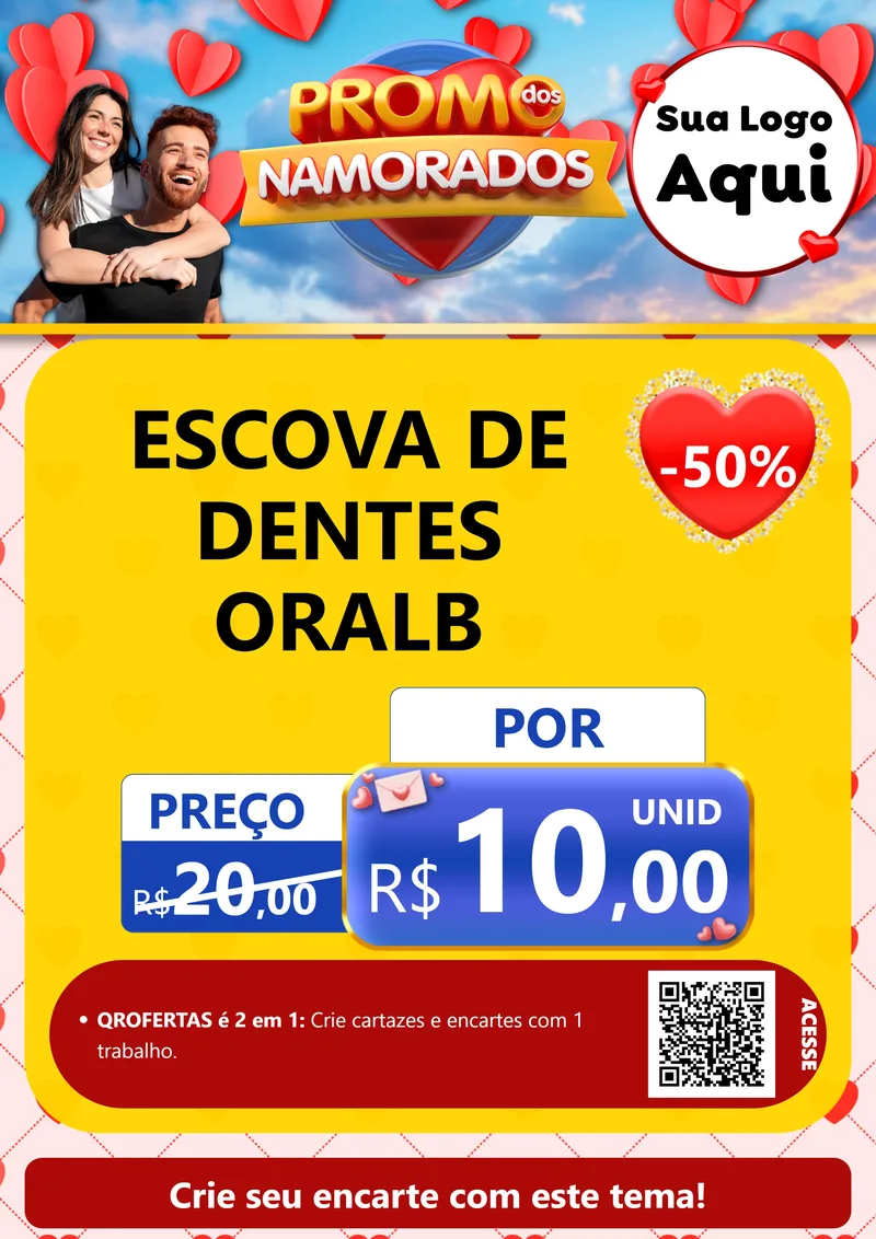 Modelo de Cartaz para Cartaz A4 Vertical com o tema Promo dos Namorados para Higiene Pessoal